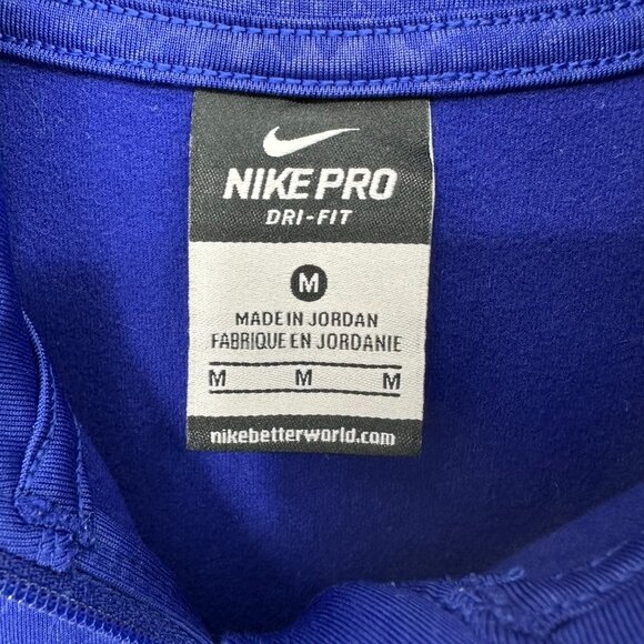 3/$25 Nike Pro Dri Fit Half Zip Pullover Top M Embossed Snake Skin Print Blue - Picture 3 of 8